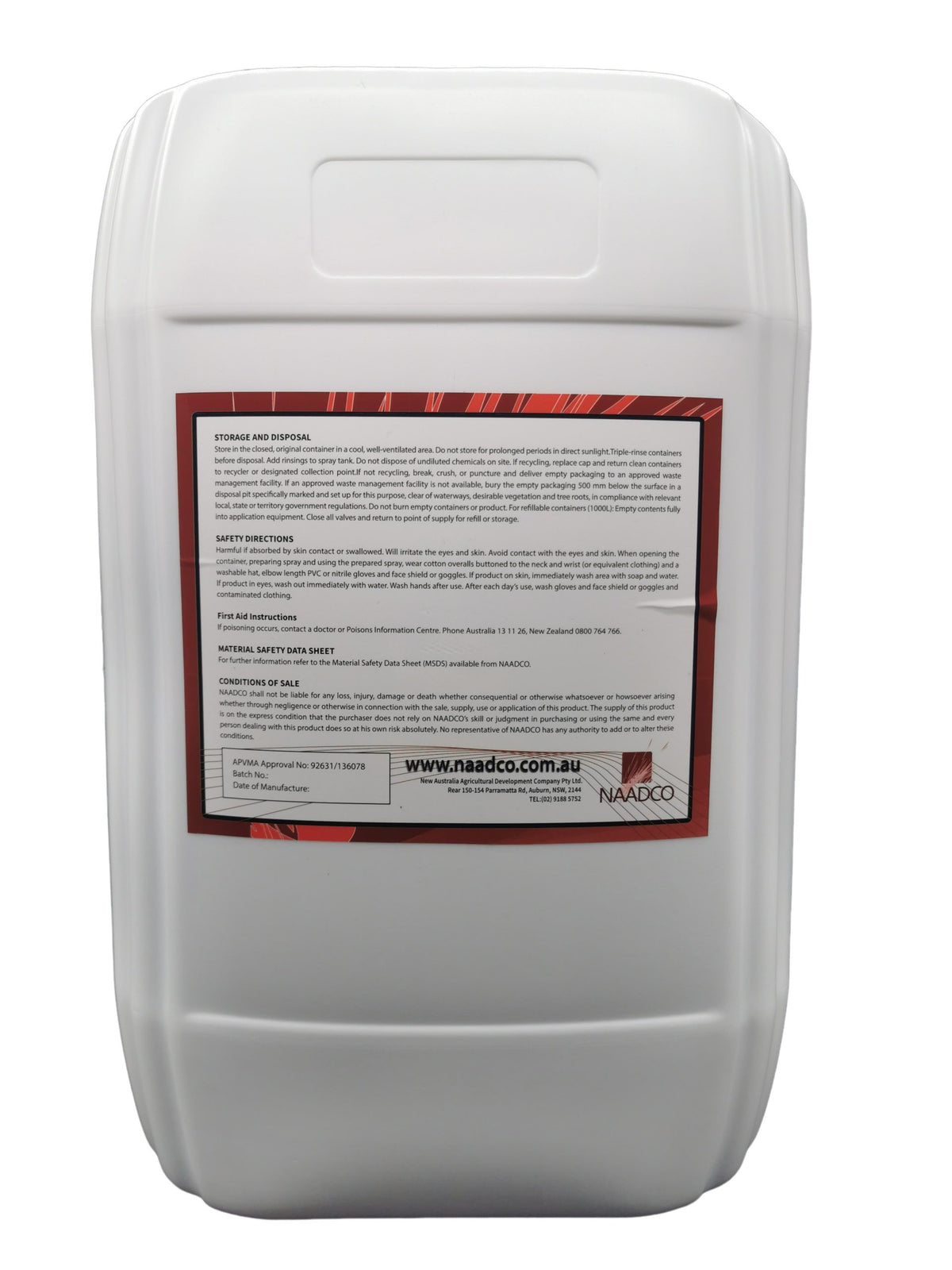 NAADCO Glufosinate Ammonium 200g/L SL Herbicide 20L – view 2
