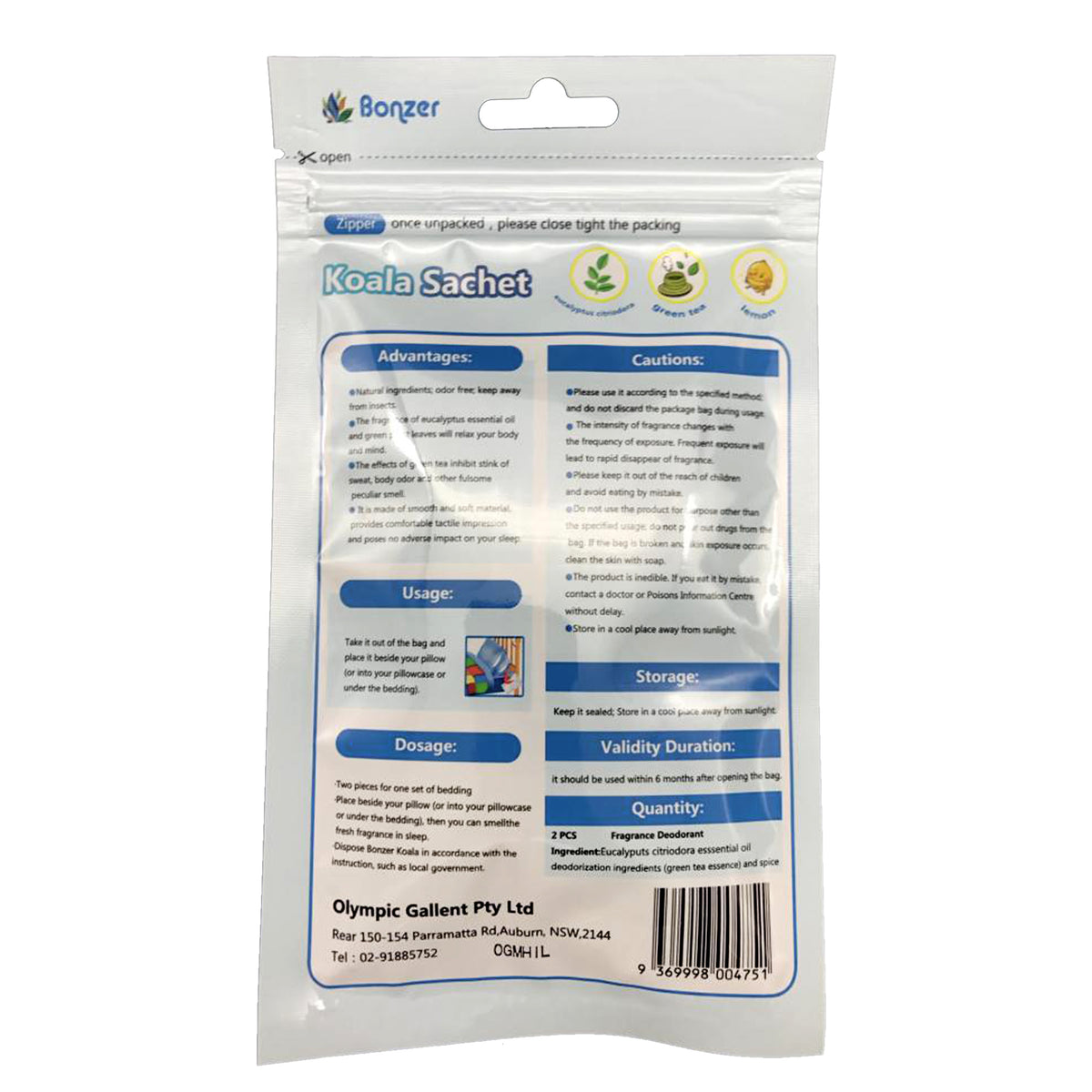 Bonzer Koala Sachet Mite & Tick Repellent (2 Pack) – view 3