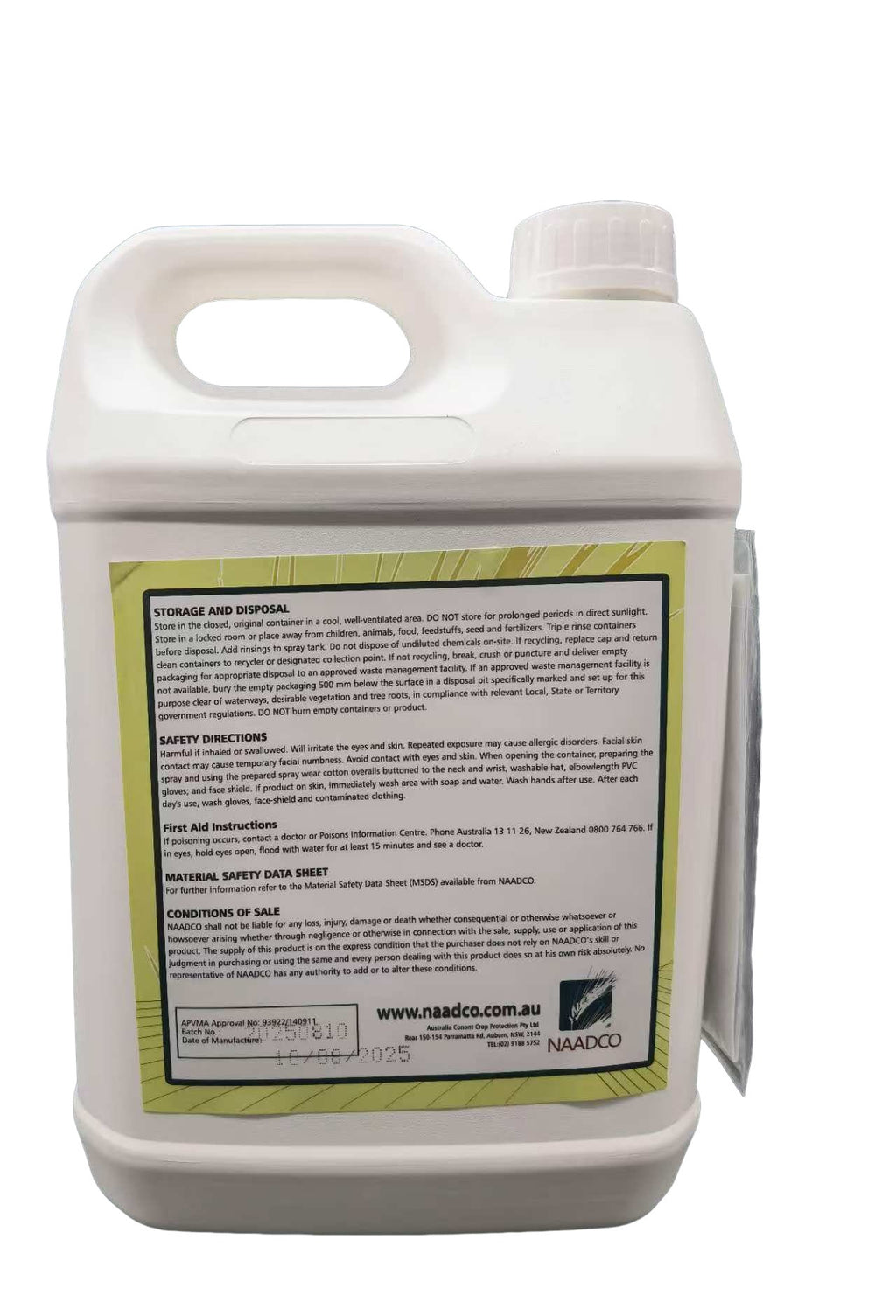 NAADCO Lambda-Cyhalothrin 250g/kg Insecticide 5L – view 2