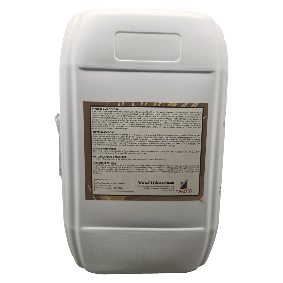 NAADCO Paraquat 250g/L Herbicide 20L – view 2